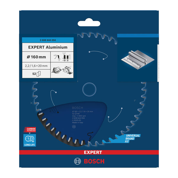 BOSCH Kreissägeblatt Expert for Aluminium, 160 x 20 x 2,2 mm, 52 BOSCH Kreissägeblatt Expert for Aluminium, 160 x 20 x 2,2 mm, 52