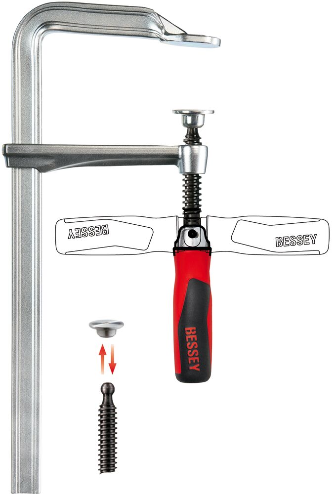 BESSEY Ganzstahl-Schraubzwinge GZ mit Klappgriff