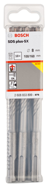BOSCH PRO SDS plus-5X Hammerbohrer, 8 x 100 x 160 mm, 10-tlg. BOSCH PRO SDS plus-5X Hammerbohrer, 8 x 100 x 160 mm, 10-tlg.