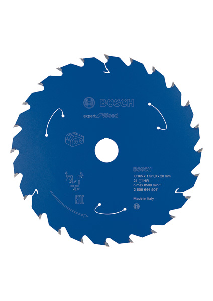 BOSCH Kreissägeblatt für Akkusägen Expert for Wood, 165 x 1,5/1 x 20, 24 Zähne BOSCH Kreissägeblatt für Akkusägen Expert for Wood, 165 x 1,5/1 x 20, 24 Zähne