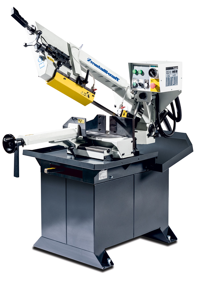 METALLKRAFT Hydraulische Schwenkrahmen-Metallbandsäge für Gehrungsschnitte von +60° bis -45° BMBS 230 x 280 H-DG