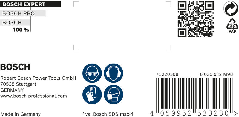 BOSCH EXPERT SDS max-8X Hammerbohrer, 28 x 600 x 720 mm