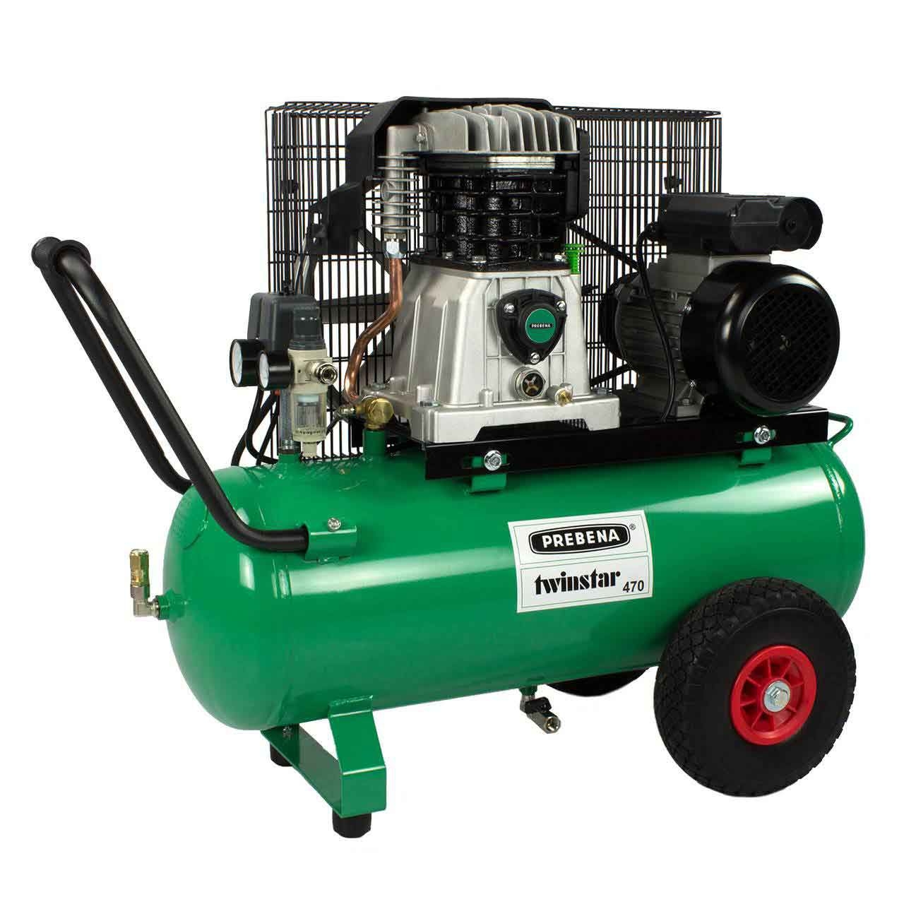 PREBENA Keilriemen-Kompressor TWINSTAR 470 415 l/min, 50 l, 10 bar PREBENA Keilriemen-Kompressor TWINSTAR 470 415 l/min, 50 l, 10 bar