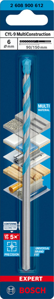 BOSCH EXPERT CYL-9 MultiConstruction Bohrer, 6 x 90 x 150 mm BOSCH EXPERT CYL-9 MultiConstruction Bohrer, 6 x 90 x 150 mm