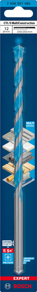 BOSCH EXPERT CYL-9 MultiConstruction Bohrer, 12 x 200 x 250 mm BOSCH EXPERT CYL-9 MultiConstruction Bohrer, 12 x 200 x 250 mm