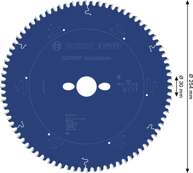 BOSCH Kreissägeblatt Expert for Aluminium, 254 x 30 x 2,8 mm, 80 BOSCH Kreissägeblatt Expert for Aluminium, 254 x 30 x 2,8 mm, 80