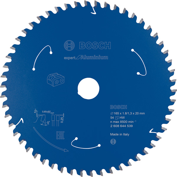 BOSCH Kreissägeblatt für Akkusägen Expert for Aluminium, 165 x 1,8/1,3 x 20, 54 Zähne BOSCH Kreissägeblatt für Akkusägen Expert for Aluminium, 165 x 1,8/1,3 x 20, 54 Zähne