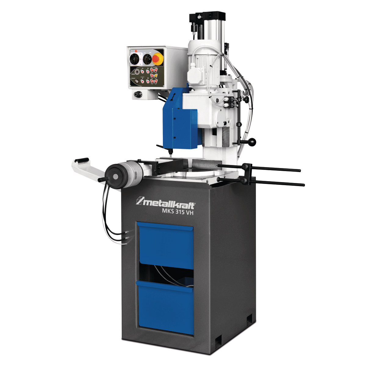 METALLKRAFT Halbautomatische Vertikal-Metallkreissäge im Aktionsset MKS 315 VH Aktions-Set