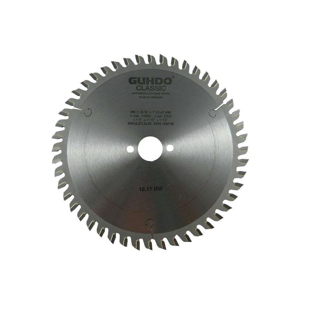Guhdo HW-Kreissägeblatt 160 x 2,2/1,2 x 20 mm Z48W Guhdo HW-Kreissägeblatt 160 x 2,2/1,2 x 20 mm Z48W