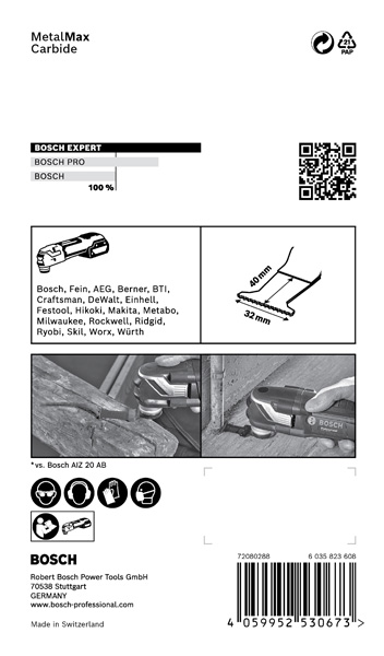 BOSCH EXPERT MetalMax AIZ 32 AIT Blatt für Multifunktionswerkzeuge, 40 x 32 mm, 5 Stück BOSCH EXPERT MetalMax AIZ 32 AIT Blatt für Multifunktionswerkzeuge, 40 x 32 mm, 5 Stück