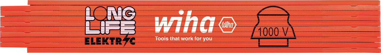 WIHA Elektriker Gliedermaßstab Longlife 2 m metrisch, 10 Glieder 15 mm WIHA Elektriker Gliedermaßstab Longlife 2 m metrisch, 10 Glieder 15 mm
