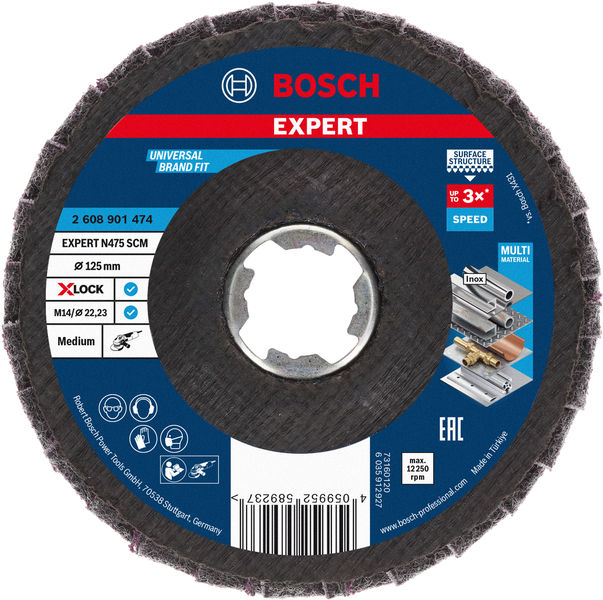 BOSCH EXPERT N475 SCM X-Lock Scheibe 125mm, mittel BOSCH EXPERT N475 SCM X-Lock Scheibe 125mm, mittel