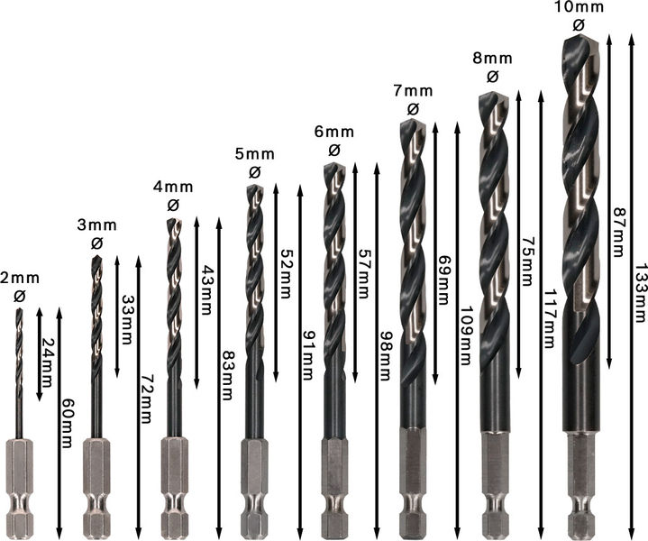 BOSCH PRO Metal HSS-G Impact Spiralbohrer Set, 8-tlg. BOSCH PRO Metal HSS-G Impact Spiralbohrer Set, 8-tlg.