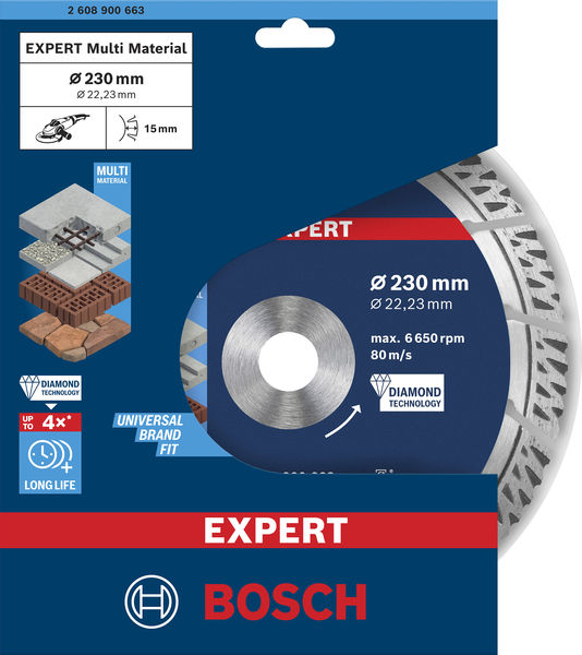BOSCH EXPERT MultiMaterial Diamanttrennscheiben, 230 x 22,23 x 2,4 x 15 mm BOSCH EXPERT MultiMaterial Diamanttrennscheiben, 230 x 22,23 x 2,4 x 15 mm