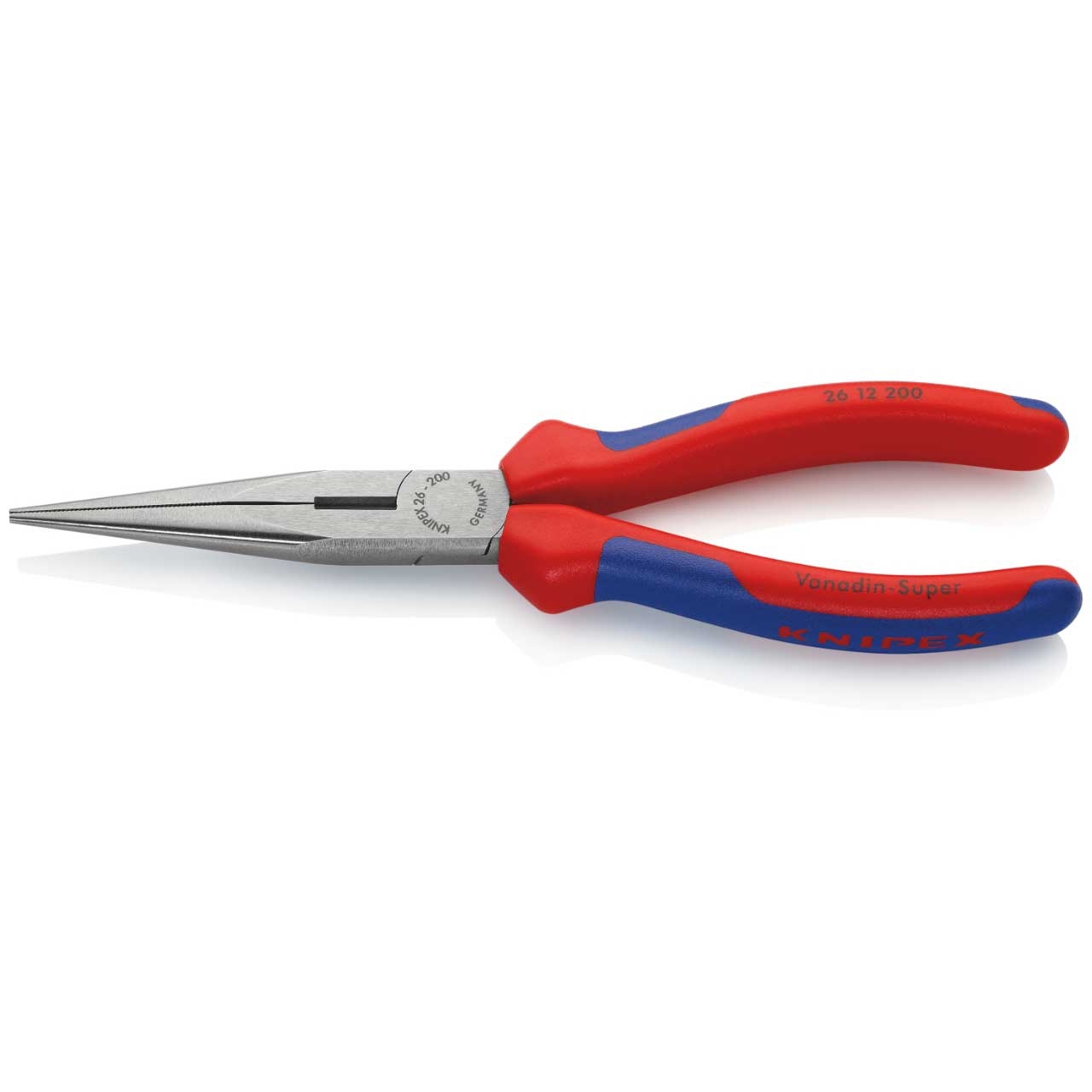 KNIPEX Flachrundzange mit Schneide (Storchschnabelzange) schwarz atramentiert 200 mm