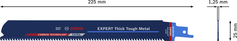 BOSCH EXPERT ‘Thick Tough Metal’ S 1155 CHC Säbelsägeblatt, 1 Stück BOSCH EXPERT ‘Thick Tough Metal’ S 1155 CHC Säbelsägeblatt, 1 Stück