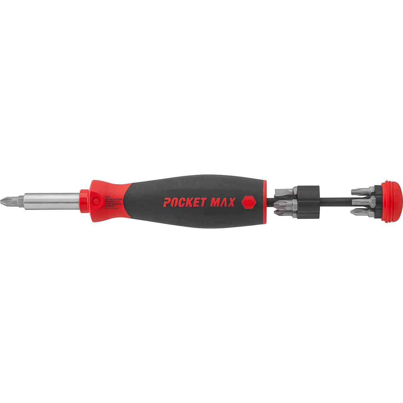WIHA Schraubendreher mit Bitmagazin PocketMax®magnetisch gemischt mit 8 Bits, 1/4" WIHA Schraubendreher mit Bitmagazin PocketMax®magnetisch gemischt mit 8 Bits, 1/4"