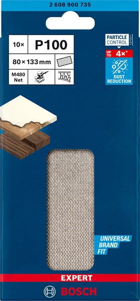 BOSCH EXPERT M480 Schleifnetz für Schwingschleifer, 80 x 133 mm, K 120, 10er-Pack BOSCH EXPERT M480 Schleifnetz für Schwingschleifer, 80 x 133 mm, K 120, 10er-Pack