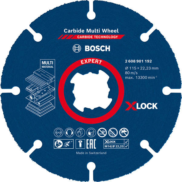 BOSCH EXPERT Carbide Multi Wheel X-LOCK Trennscheibe, 115 mm, 22,23 mm BOSCH EXPERT Carbide Multi Wheel X-LOCK Trennscheibe, 115 mm, 22,23 mm