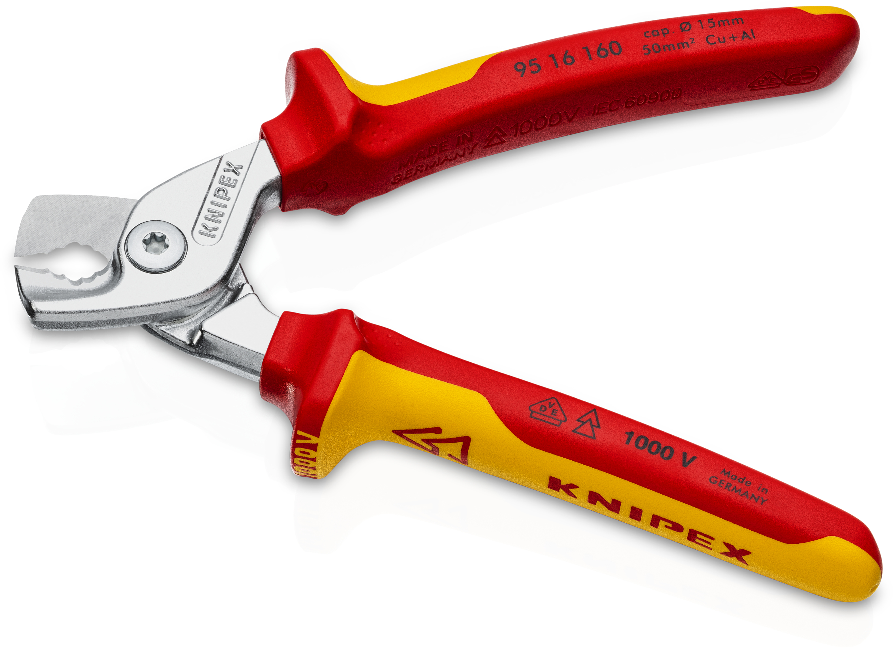 KNIPEX StepCut Kabelschere verchromt VDE 160mm