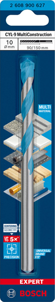 BOSCH EXPERT CYL-9 MultiConstruction Bohrer, 10 x 90 x 150 mm BOSCH EXPERT CYL-9 MultiConstruction Bohrer, 10 x 90 x 150 mm