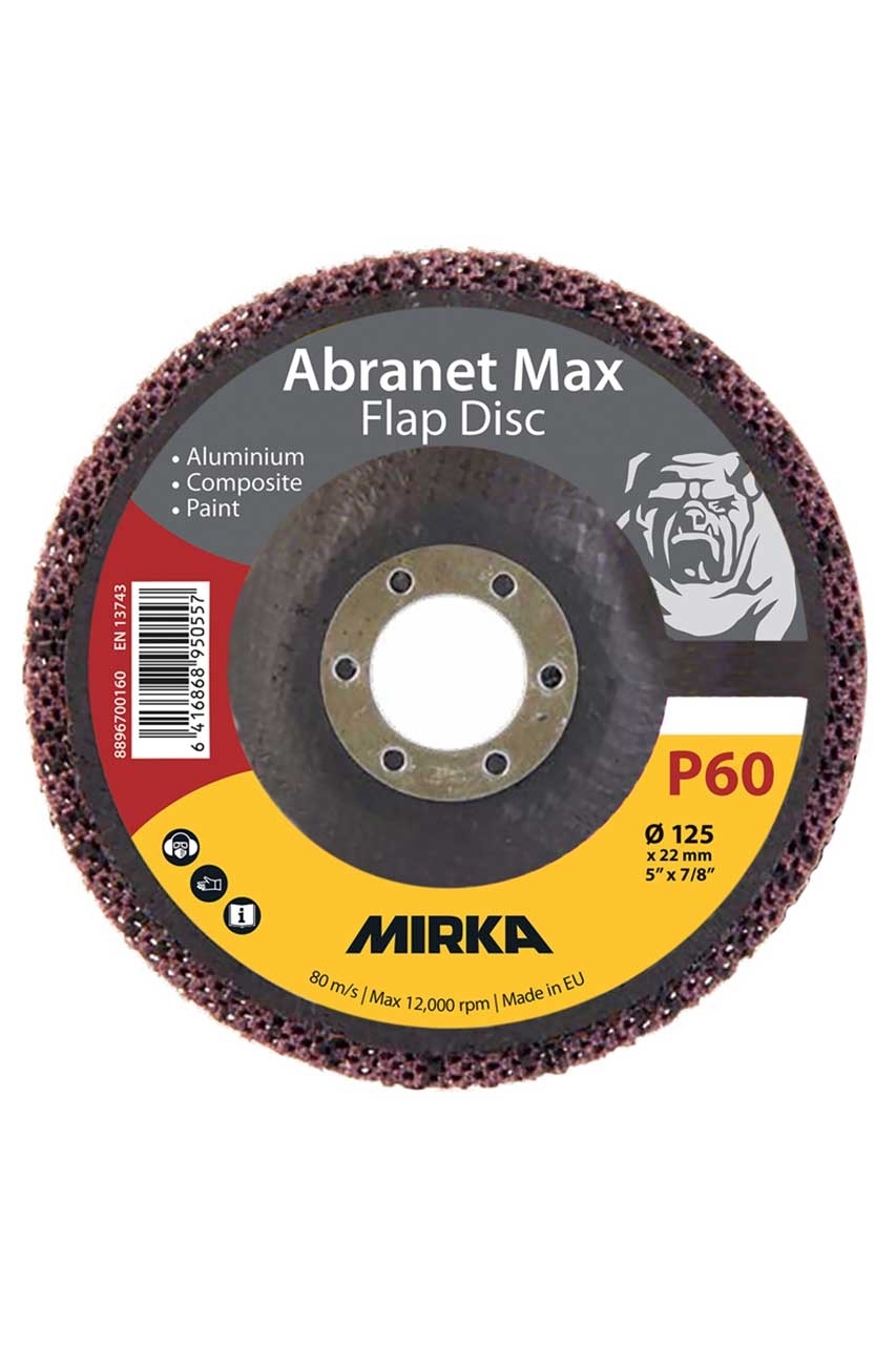 MIRKA Fächerschleifscheibe Abranet Max 125mm ALOX 60 MIRKA Fächerschleifscheibe Abranet Max 125mm ALOX 60