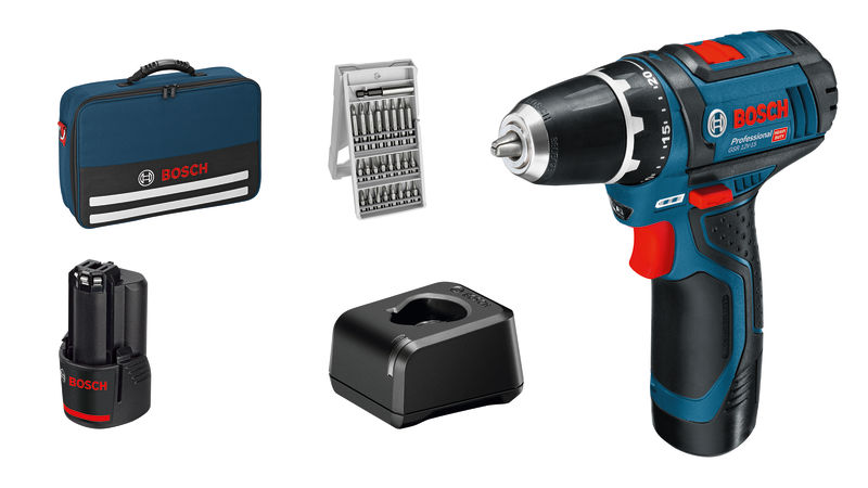 BOSCH Akku-Bohrschrauber GSR 12V-15, 2 Akku GBA 12V 2.0Ah, Ladg. u. Werkzeugtasche BOSCH Akku-Bohrschrauber GSR 12V-15, 2 Akku GBA 12V 2.0Ah, Ladg. u. Werkzeugtasche