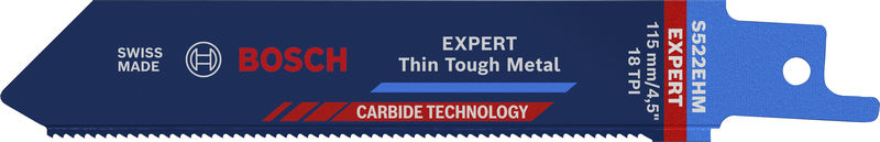 BOSCH EXPERT ‘Thin Tough Metal’ S 522 EHM Säbelsägeblatt, 1 Stück BOSCH EXPERT ‘Thin Tough Metal’ S 522 EHM Säbelsägeblatt, 1 Stück