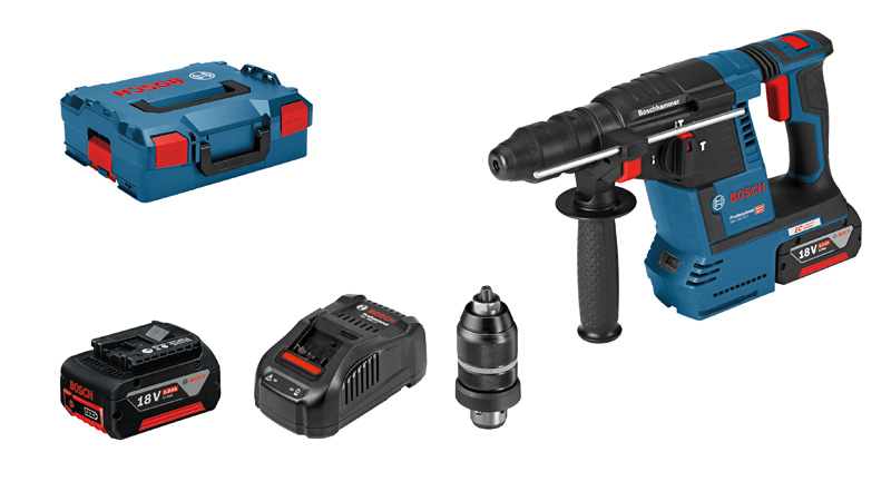 BOSCH Akku-Bohrhammer GBH 18V-26 F, 2x 5,0 Ah Li-Ion Akku, L-BOXX BOSCH Akku-Bohrhammer GBH 18V-26 F, 2x 5,0 Ah Li-Ion Akku, L-BOXX
