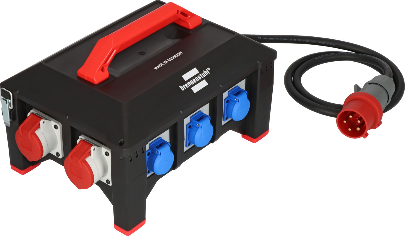 BRENNENSTUHL Professional Gummi-Stromverteiler BSV 5 2m H07RN-F 5G6,0 1xCEE32A+2x16A, 6x230V