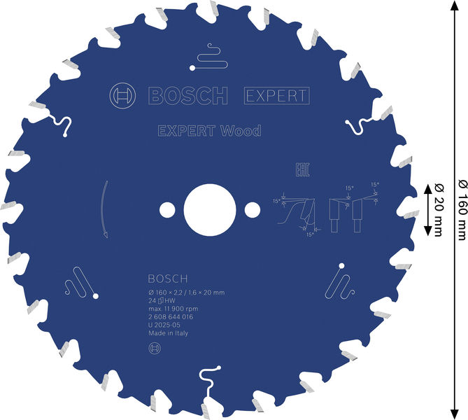 BOSCH Kreissägeblatt Expert for Wood 160x20x2,2/1,6mm Z24 BOSCH Kreissägeblatt Expert for Wood 160x20x2,2/1,6mm Z24