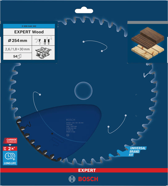 BOSCH Kreissägeblatt Expert for Wood, 254 x 30 x 2,6 mm, 54Z BOSCH Kreissägeblatt Expert for Wood, 254 x 30 x 2,6 mm, 54Z