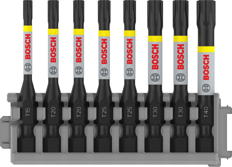 BOSCH PRO Torx Impact Bit Set, T15; T20(x2); T25(x2); T30(x2); T40, 55 mm, 8-tlg.