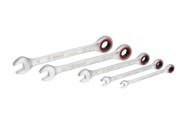 BOSCH Ratschen-Einmaulschlüssel-Set, 5-teilig BOSCH Ratschen-Einmaulschlüssel-Set, 5-teilig