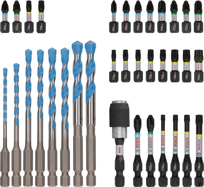 BOSCH PRO Impact Schrauberbits und Multi Construction Bohrer Set, 35-tlg. BOSCH PRO Impact Schrauberbits und Multi Construction Bohrer Set, 35-tlg.
