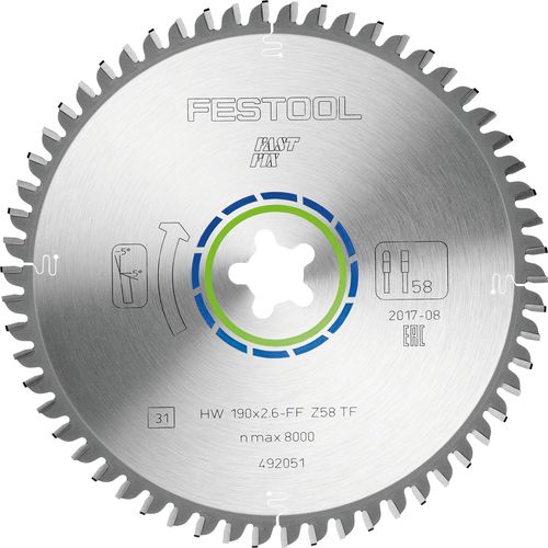 FESTOOL Kreissägeblatt ALUMINIUM/PLASTICS HW 190x2,6 FF TF58 FESTOOL Kreissägeblatt ALUMINIUM/PLASTICS HW 190x2,6 FF TF58