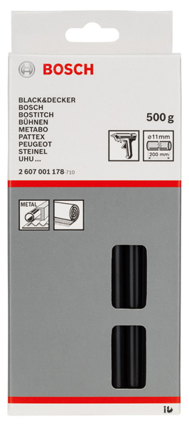 BOSCH Schmelzkleber, 11 x 200 mm, 500 g, schwarz BOSCH Schmelzkleber, 11 x 200 mm, 500 g, schwarz