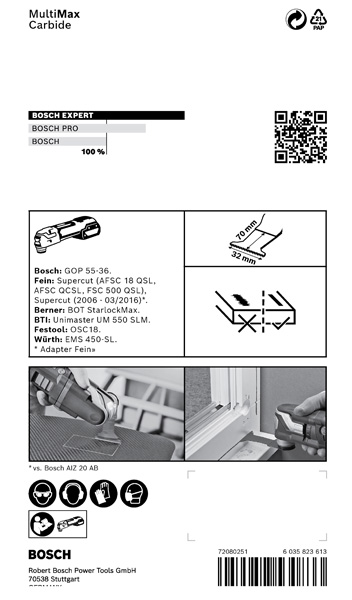 BOSCH EXPERT MultiMax MAII 32 APIT Blatt für Multifunktionswerkzeuge, 32 mm BOSCH EXPERT MultiMax MAII 32 APIT Blatt für Multifunktionswerkzeuge, 32 mm