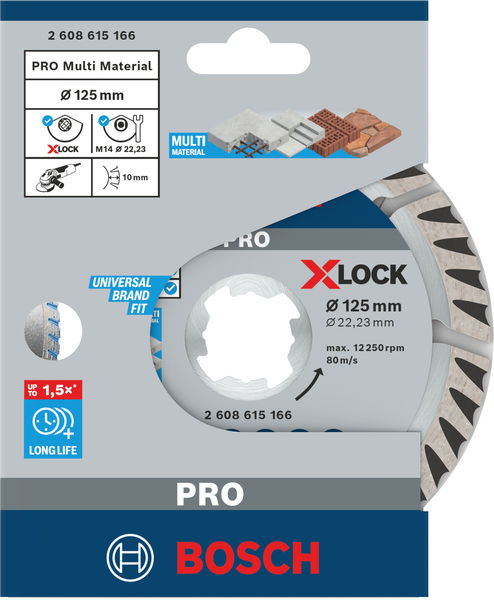 BOSCH PRO Multi Material X-Lock Diamanttrennscheibe, 125 x 22,23 mm, 22,23 mm BOSCH PRO Multi Material X-Lock Diamanttrennscheibe, 125 x 22,23 mm, 22,23 mm