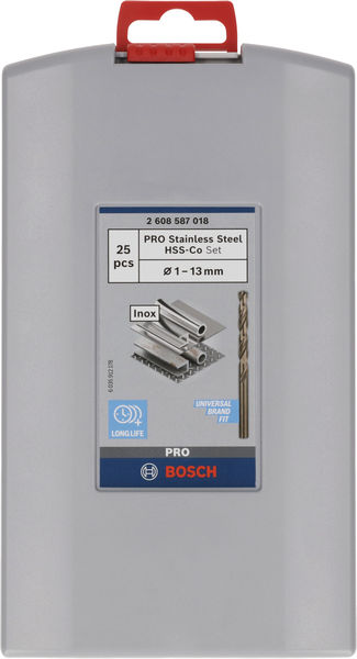 BOSCH PRO Stainless Steel HSS-Co Spiralbohrer-Set, 25-tlg. BOSCH PRO Stainless Steel HSS-Co Spiralbohrer-Set, 25-tlg.