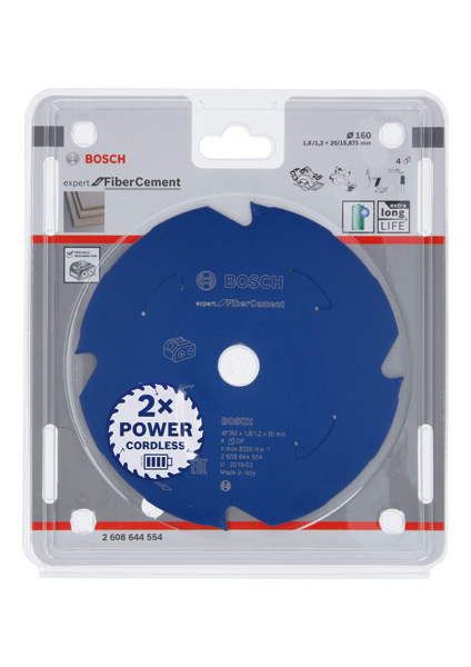 BOSCH Akku-Kreissägeblatt Expert for Fibre Cement, 160 x 1,8/1,2 x 20, 4 Zähne BOSCH Akku-Kreissägeblatt Expert for Fibre Cement, 160 x 1,8/1,2 x 20, 4 Zähne