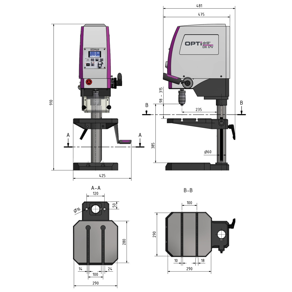 OPTIMUM Tischbohrmaschine OPTIdrill DX 17V OPTIMUM Tischbohrmaschine OPTIdrill DX 17V