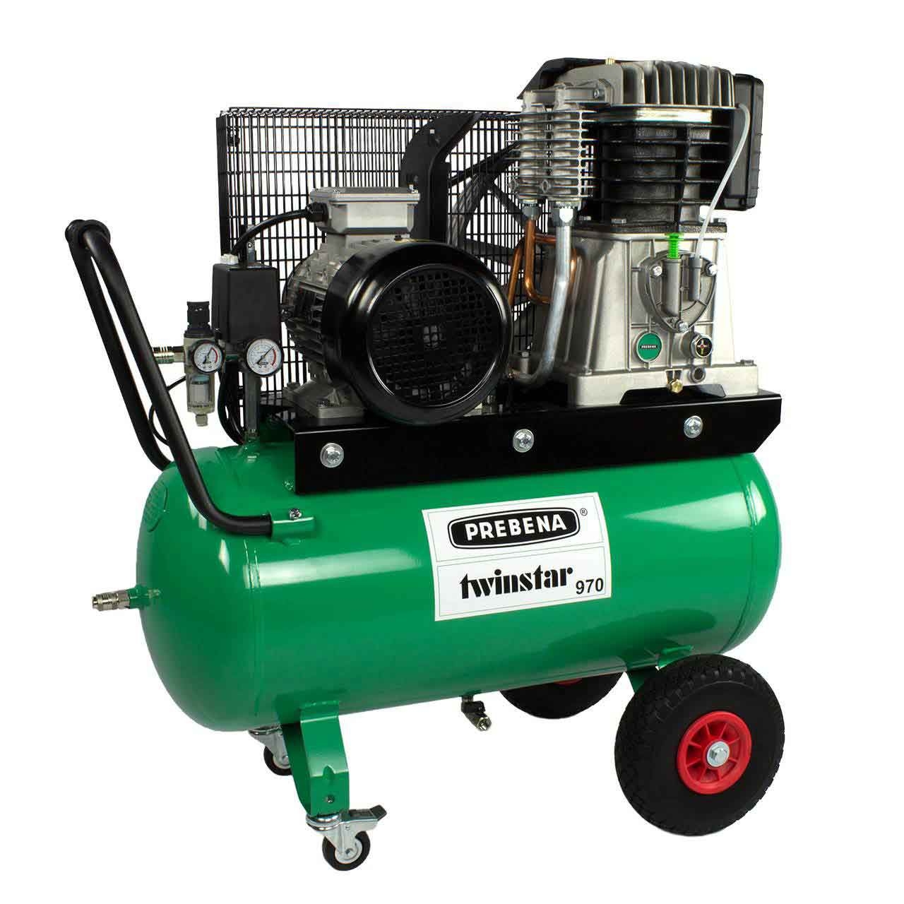 PREBENA Keilriemen-Kompressor TWINSTAR 970 950 l/min, 90 l, 10 bar PREBENA Keilriemen-Kompressor TWINSTAR 970 950 l/min, 90 l, 10 bar
