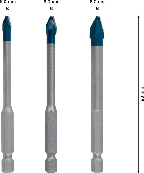 BOSCH EXPERT Hard Ceramic HEX-9 Bohrer-Set, 5/6/8 x 90 mm, 3-tlg. BOSCH EXPERT Hard Ceramic HEX-9 Bohrer-Set, 5/6/8 x 90 mm, 3-tlg.