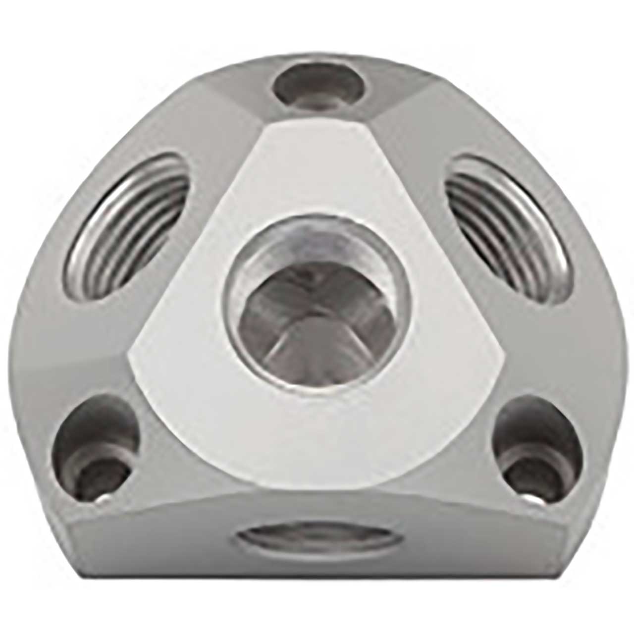 RIEGLER Luftverteilerdose, Aluminium, mit 2 Stopfen, Eingang 1/2", Ausgang: 3x G 1/2"