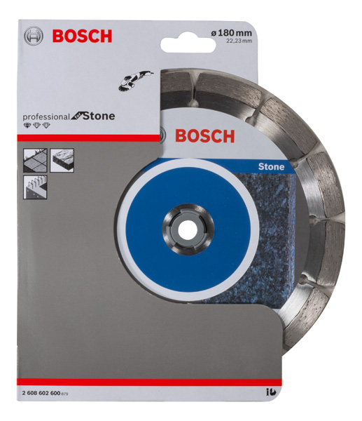 BOSCH Diamanttrennscheibe Standard for Stone, 180 x 22,23 x 2 x 10 mm, 1er-Pack