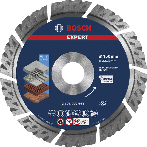 BOSCH EXPERT MultiMaterial Diamanttrennscheiben, 150 x 22,23 x 2,4 x 12 mm BOSCH EXPERT MultiMaterial Diamanttrennscheiben, 150 x 22,23 x 2,4 x 12 mm
