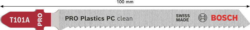 BOSCH PRO Plastics PC clean T101A Stichsägeblatt, 100 mm, 5-tlg. BOSCH PRO Plastics PC clean T101A Stichsägeblatt, 100 mm, 5-tlg.