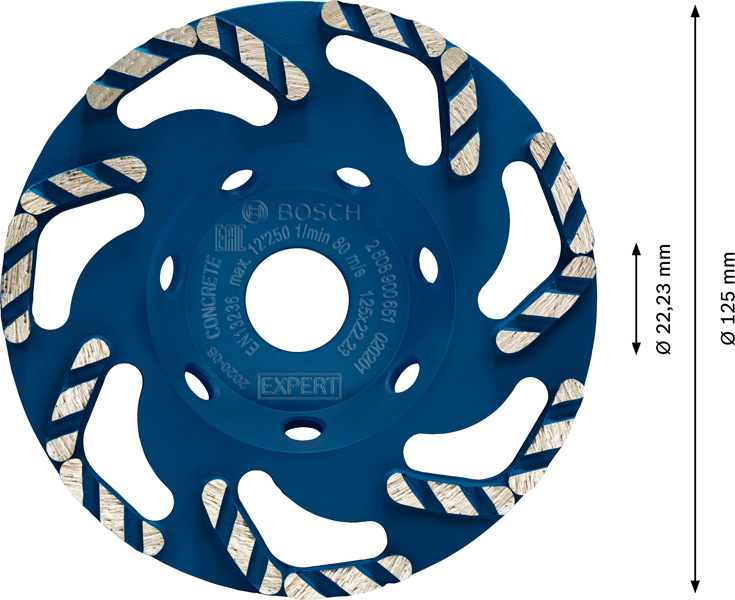 BOSCH EXPERT Concrete Topfscheibe, 125x22,23x4,5 mm BOSCH EXPERT Concrete Topfscheibe, 125x22,23x4,5 mm