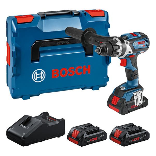 BOSCH Akku-Bohrschrauber GSR 18V-110 C, 3x ProCORE18V 4.0Ah, L-BOXX